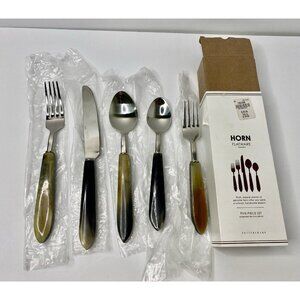 Pottery Barn Horn Flatware 2008-2009 Genuine Horn 5 Piece Place Setting Read #6